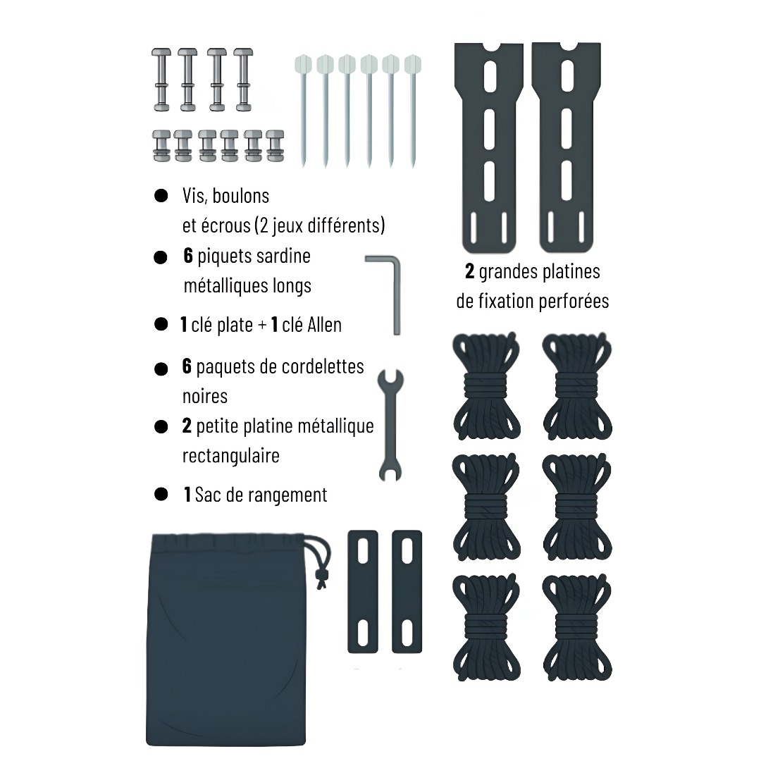 Swisskings auvent 180 degrés trousse outillage